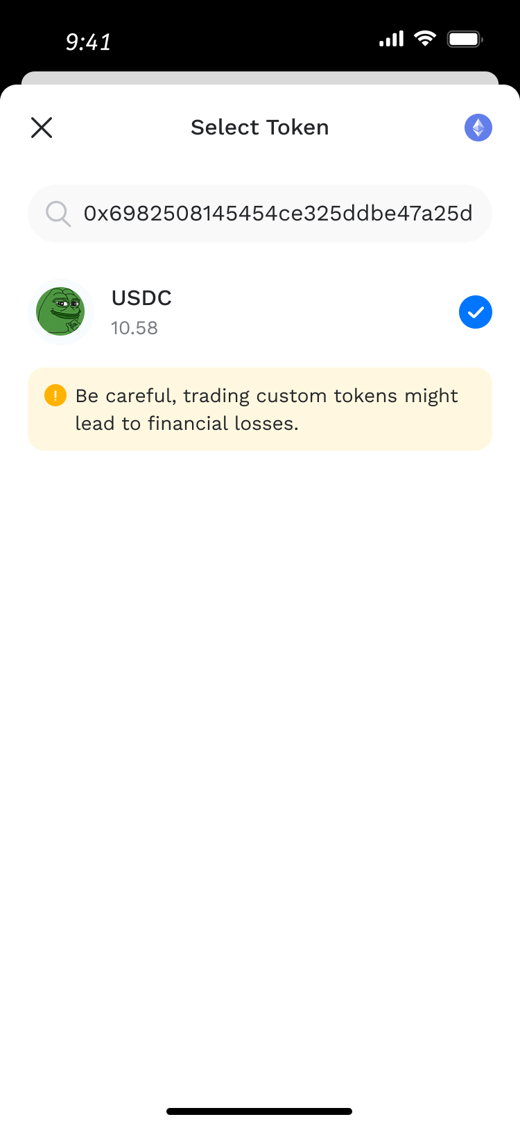 Select pay token